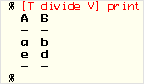  % [T divide V]