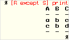 % [R except S]